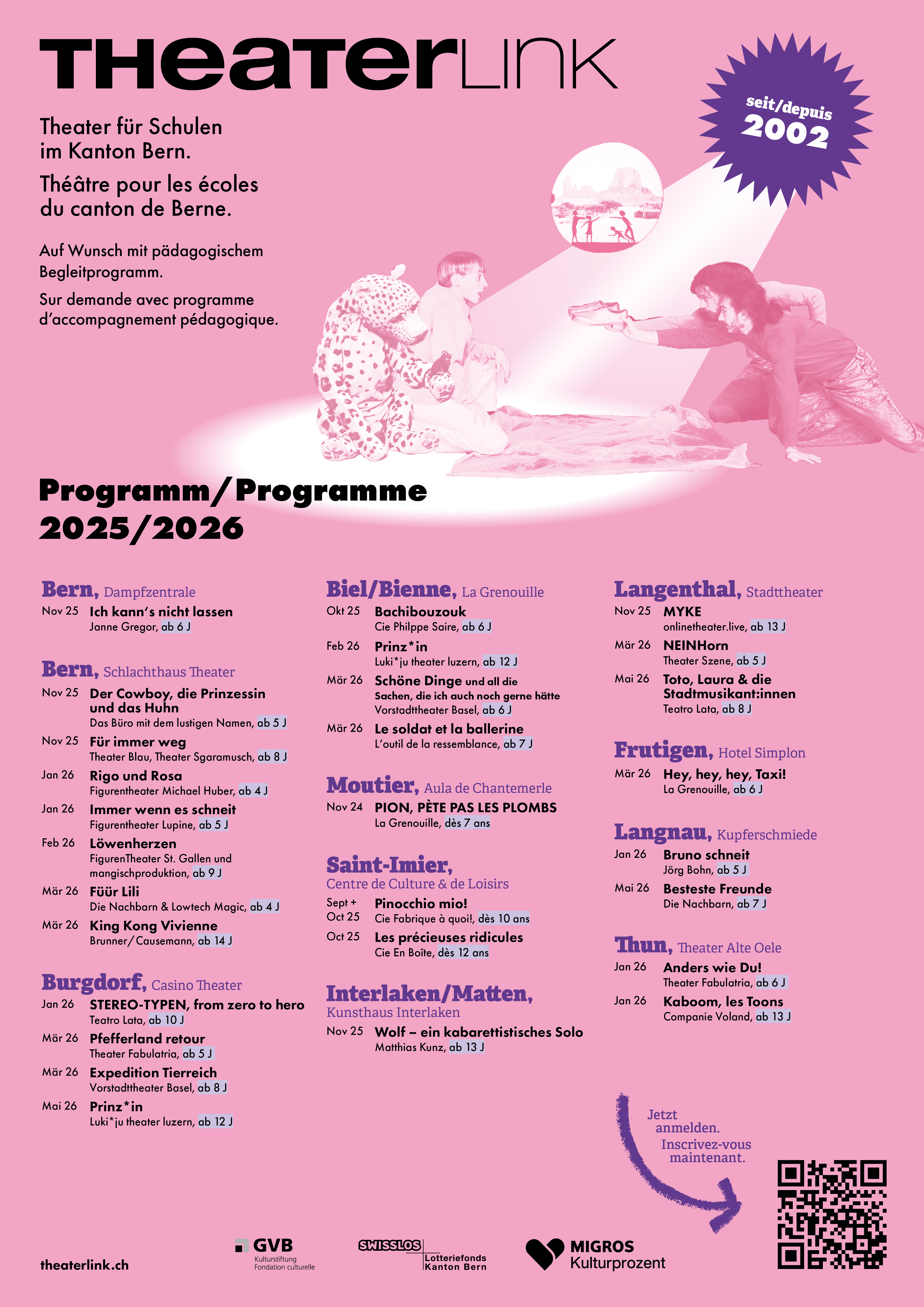 Programmflyer Theaterlink 25/26